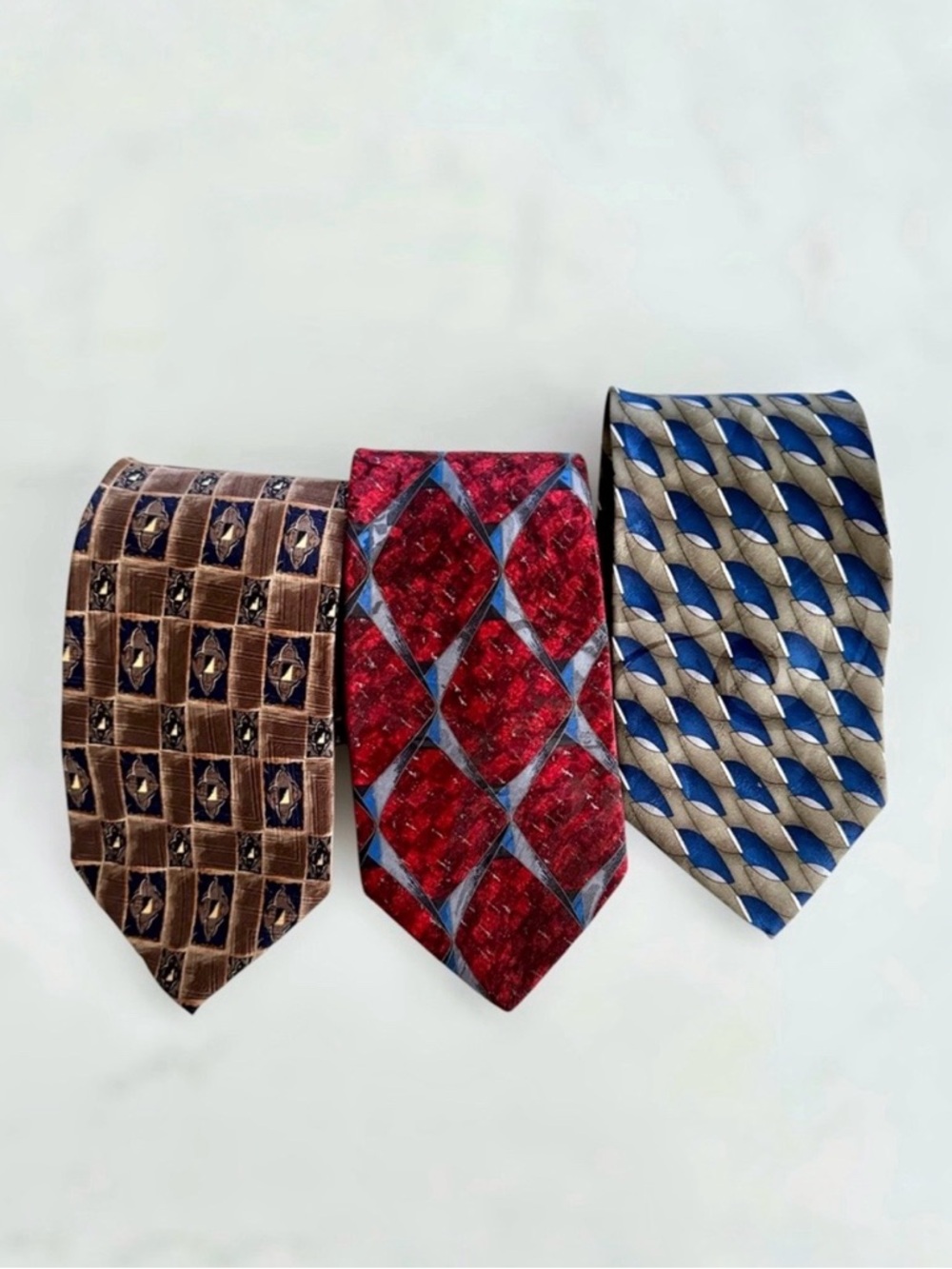 BUNDLE (3) 100% Silk Patterned Neck Ties, Nordstrom Neckware
